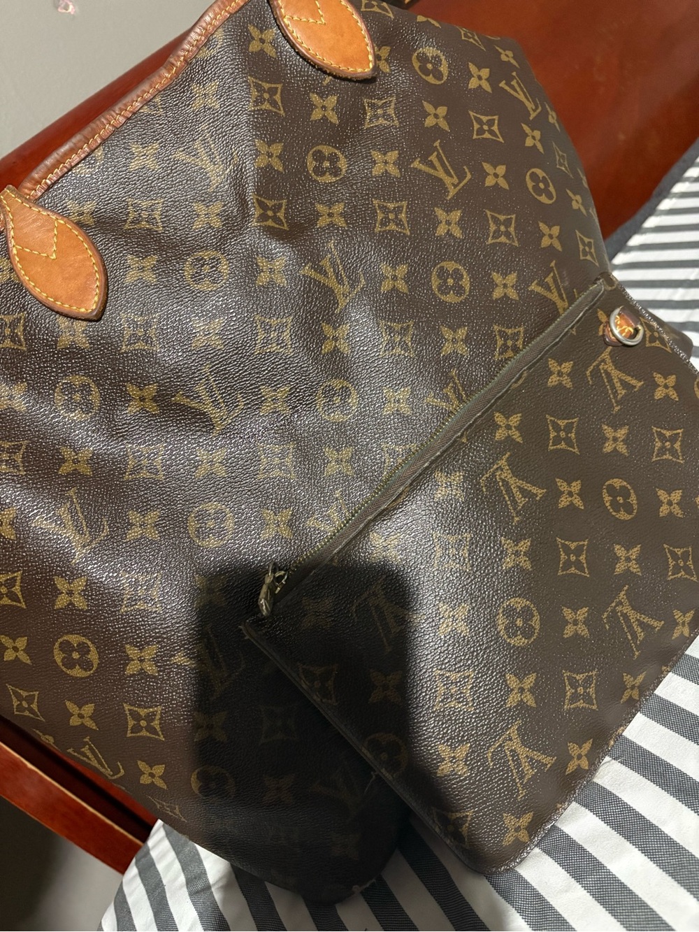 Louis Vuitton Monogram Tote with Zip Pouch - Brown/Golden Monogram
